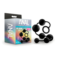 Load image into Gallery viewer, Anal Adventures Platinum Black Silicone Large Anal Beads
