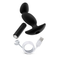Load image into Gallery viewer, Anal Adventures Platinum Silicone Vibrating Prostate Massager 04 Black
