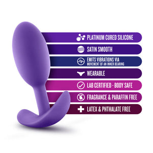 Luxe Wearable Vibra Slim Plug Medium Purple