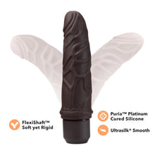Load image into Gallery viewer, Dr. Skin Silicone Dr. Robert 7 In Vibrating Dildo Brown
