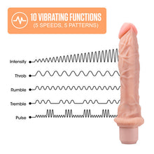 Load image into Gallery viewer, Dr. Skin Silicone Dr. Richard 9in Vibrating Dildo Beige
