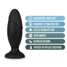 Load image into Gallery viewer, Anal Adventures Platinum Silicone Rocket Plug Black
