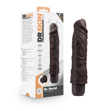 Load image into Gallery viewer, Dr. Skin Silicone Dr. David 8 In Vibrating Dildo Brown
