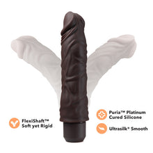 Load image into Gallery viewer, Dr. Skin Silicone Dr. David 8 In Vibrating Dildo Brown
