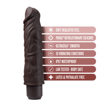 Load image into Gallery viewer, Dr. Skin Silicone Dr. David 8 In Vibrating Dildo Brown
