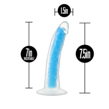 Load image into Gallery viewer, Neo Elite Glow In The Dark 7.5in Dual Density Cock Neon Blue
