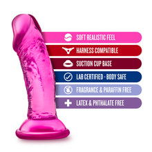 Load image into Gallery viewer, B Yours Sweet N Small 4in Dildo W/ Suction Cup Pink
