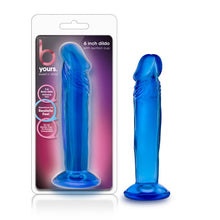 Load image into Gallery viewer, B Yours Sweet N Small 6in Dildo W/ Suction Cup Blue
