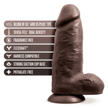 Load image into Gallery viewer, Au Naturel Chub 10in Dildo Chocolate
