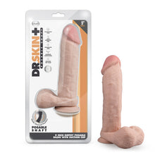 Load image into Gallery viewer, Dr Skin Plus 9in Thick Posable Dildo W/ Balls Vanilla
