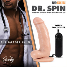 Load image into Gallery viewer, Dr Skin Dr Spin 7in Gyrating Realistic Dildo Vanilla
