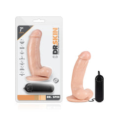 Dr Skin Dr Spin 7in Gyrating Realistic Dildo Vanilla