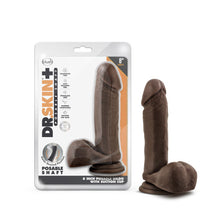 Load image into Gallery viewer, Dr Skin Plus 8in Posable Dildo W/ Balls Chocolate

