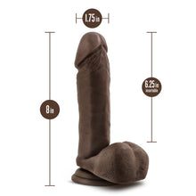Load image into Gallery viewer, Dr Skin Plus 8in Posable Dildo W/ Balls Chocolate
