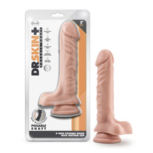 Load image into Gallery viewer, Dr Skin Plus 9in Posable Dildo W/ Balls Vanilla
