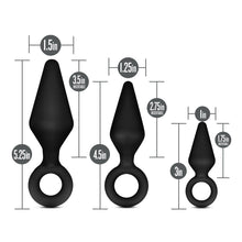 Load image into Gallery viewer, Anal Adventures Platinum Silicone Loop Plug Kit Black
