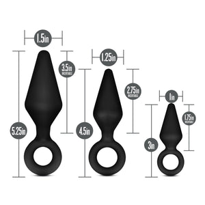Anal Adventures Platinum Silicone Loop Plug Kit Black