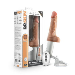 Dr Skin Silicone Dr Hammer 7in Thrusting Dildo W/ Handle Beige