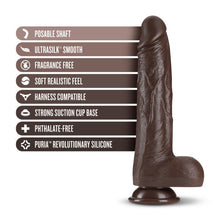 Load image into Gallery viewer, Dr Skin Dr Murphy 8in Dildo Thrusting Chocolate
