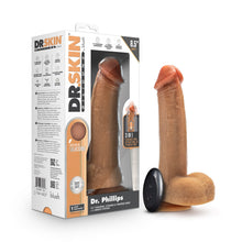 Load image into Gallery viewer, Dr Skin Silicone Dr Phillips 8.5in Thrusting Dildo Tan

