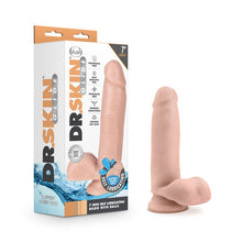 Load image into Gallery viewer, Dr Skin Glide 7in Self Lubricating Dildo W Balls Vanilla
