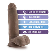 Load image into Gallery viewer, Au Naturel 7 Dildo W/balls Chocolate &quot;

