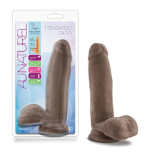 Load image into Gallery viewer, Au Naturel 7 Dildo W/balls Chocolate &quot;
