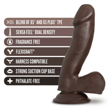 Load image into Gallery viewer, Au Naturel Troy 6in Dildo Chocolate

