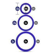 Load image into Gallery viewer, Performance Vs4 Pure Premium Silicone Cockring Set Indigo
