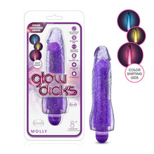 Load image into Gallery viewer, Glow Dicks Molly Glitter Vibrator Purple
