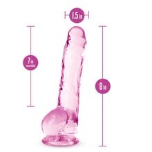 Load image into Gallery viewer, Naturally Yours 8in Rose Crystalline Dildo
