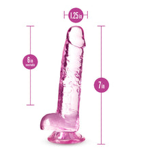 Load image into Gallery viewer, Naturally Yours 7in Rose Crystalline Dildo
