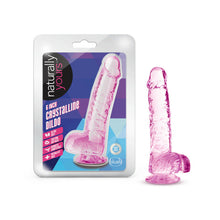 Load image into Gallery viewer, Naturally Yours 6in Rose Crystalline Dildo
