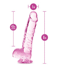 Load image into Gallery viewer, Naturally Yours 6in Rose Crystalline Dildo
