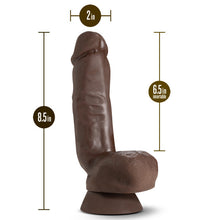 Load image into Gallery viewer, Dr Skin Plus 8in Thick Dildo W/ Squeezable Balls Chocolate
