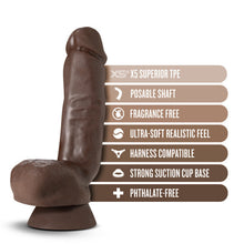 Load image into Gallery viewer, Dr Skin Plus 8in Thick Dildo W/ Squeezable Balls Chocolate
