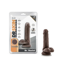 Load image into Gallery viewer, Dr Skin Silicone Dr Daniel 6in Dildo Chocolate
