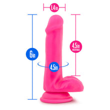 Load image into Gallery viewer, Neo 6 Dual Density Cock W/balls Neon Pink &quot;
