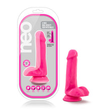 Load image into Gallery viewer, Neo 6 Dual Density Cock W/balls Neon Pink &quot;
