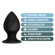 Load image into Gallery viewer, Anal Adventures Platinum Silicone Anal Stout Plug Large Black
