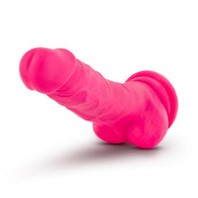 Load image into Gallery viewer, Neo Elite 7.5in Silicone Dual Density Cock W/ Balls Neon Pink
