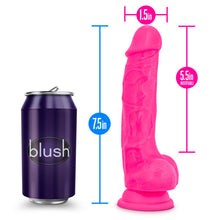 Load image into Gallery viewer, Neo Elite 7.5in Silicone Dual Density Cock W/ Balls Neon Pink
