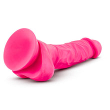 Load image into Gallery viewer, Neo Elite 7.5in Silicone Dual Density Cock W/ Balls Neon Pink
