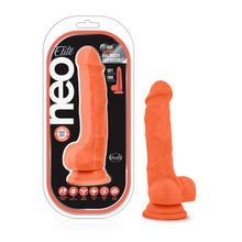 Load image into Gallery viewer, Neo Elite 7.5in Silicone Dual Density Cock W/ Balls Neon Orange
