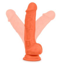 Load image into Gallery viewer, Neo Elite 7.5in Silicone Dual Density Cock W/ Balls Neon Orange
