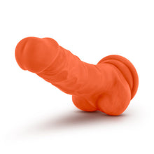 Load image into Gallery viewer, Neo Elite 7.5in Silicone Dual Density Cock W/ Balls Neon Orange
