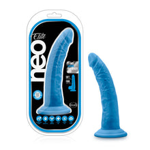 Load image into Gallery viewer, Neo Elite 7.5in Silicone Dual Density Cock Neon Blue
