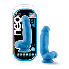 Load image into Gallery viewer, Neo Elite 7in Silicone Dual Density Cock W/ Balls Neon Blue

