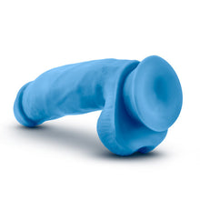 Load image into Gallery viewer, Neo Elite 7in Silicone Dual Density Cock W/ Balls Neon Blue
