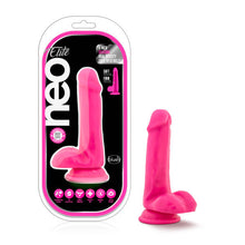 Load image into Gallery viewer, Neo Elite 6in Silicone Dual Density Cock W/ Balls Neon Pink
